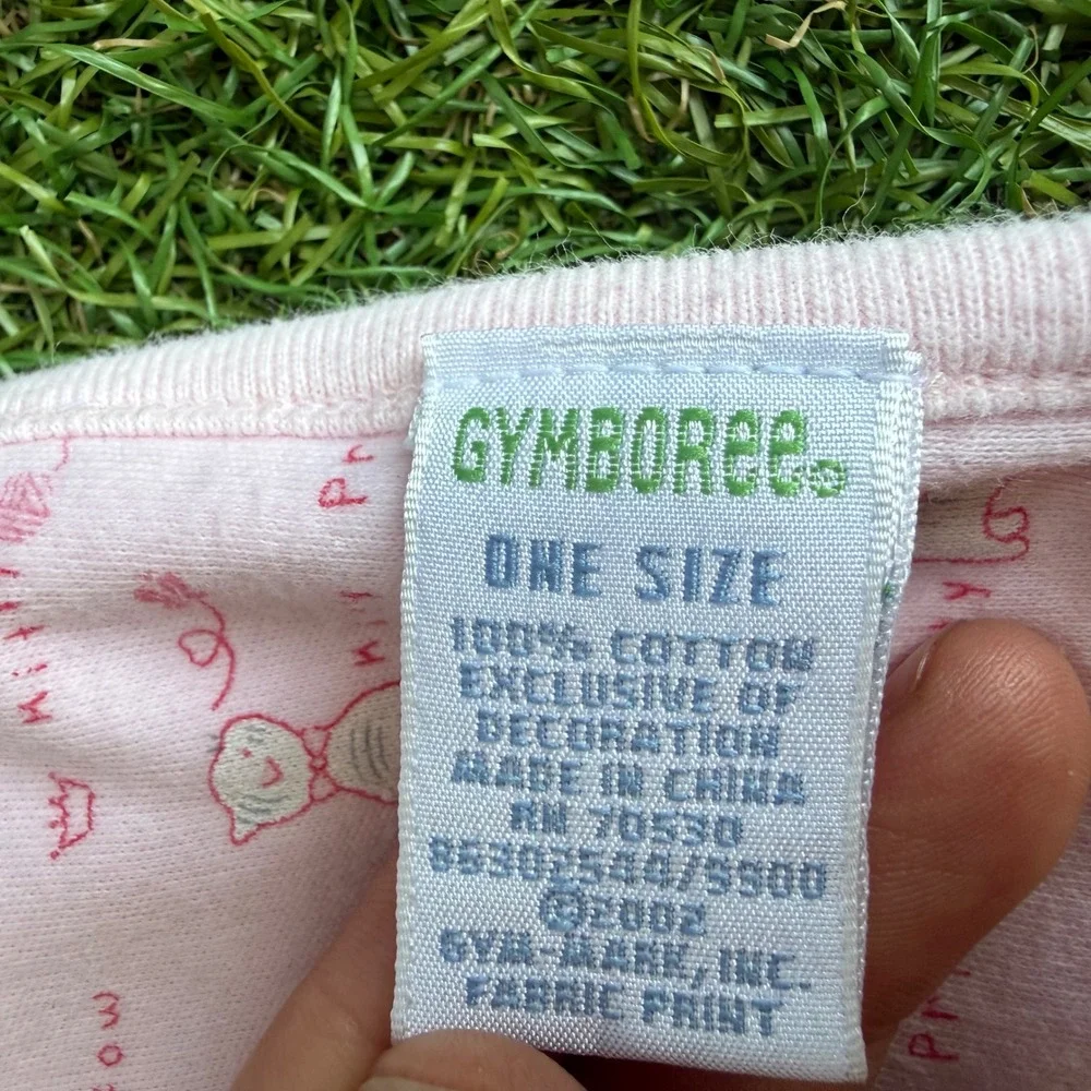 Vintage Gymboree 2002 Pink Princess Kitty Embroidered Cotton Baby Blanket 38x28